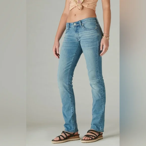 🛍 Lucky Brand Mid Rise Sweet Straight Glass Mount Denim Jeans Size 10/30 - Picture 2 of 15